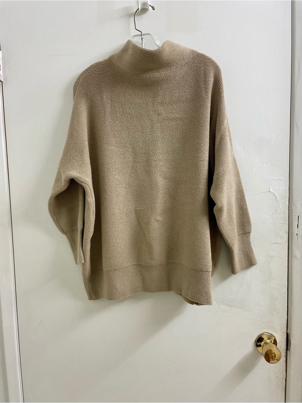 Vici Oversized Turtleneck Sweater in Taupe